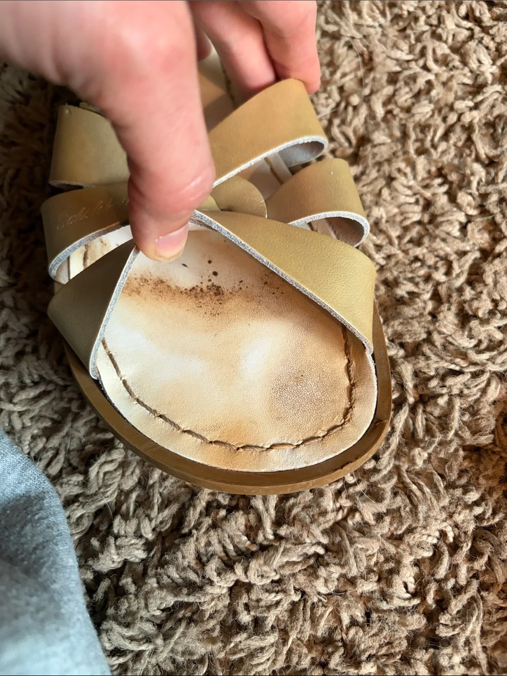 Salt Water Sandals by Hoy Metallic Gold Strappy Women's Sandals - Picture 4 of 7
